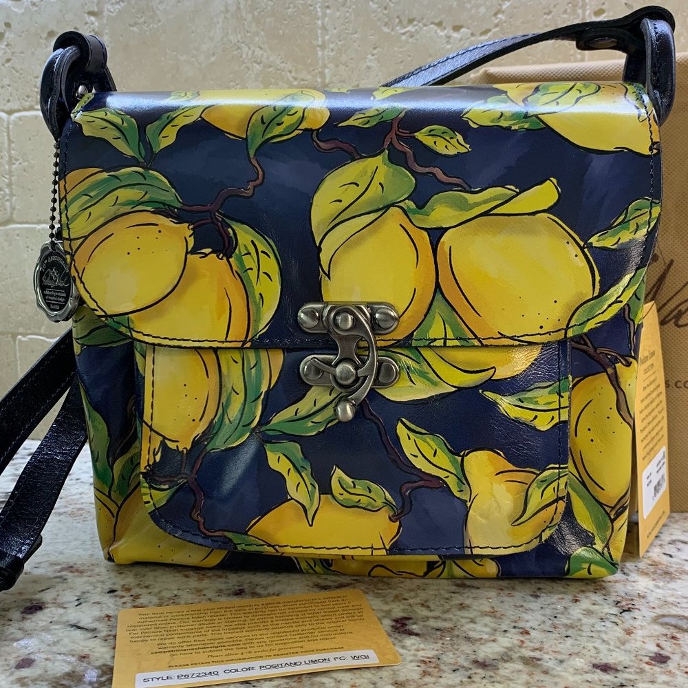 Patricia Nash Leather Leandra Flap Crossbody - Positano Limon